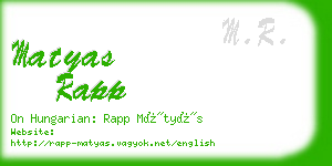 matyas rapp business card